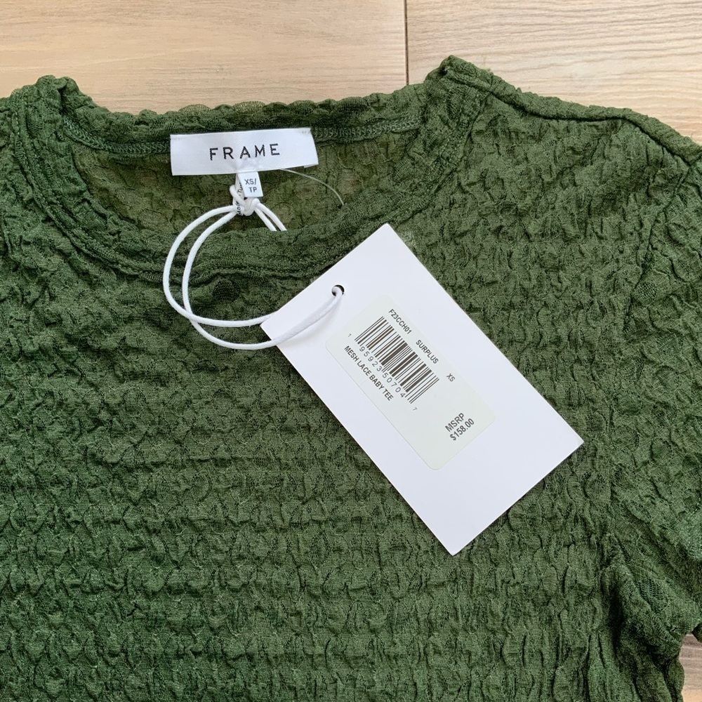 FRAME
Mesh-Lace Crewneck Baby Tee - Picture 3 of 7